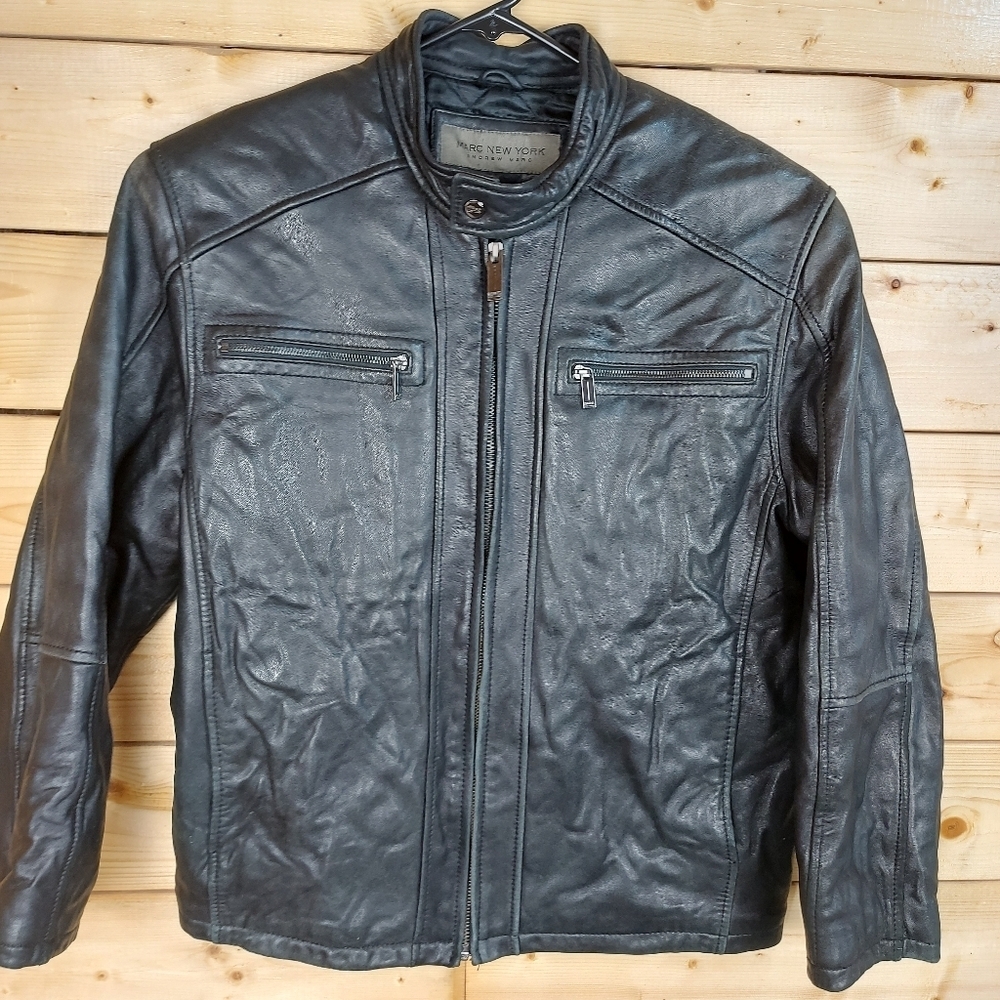 Marc New York Super Soft Leather Motorcycle Biker Moto Jacket